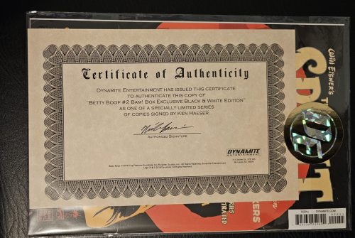 Betty Boop #2 Comic Book Signed By Artist Ken Haeser Black and White Variant